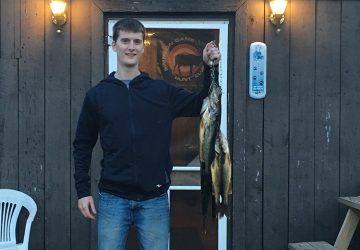Happy Fisherman With Walleye