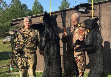 Two Hunters With Two Bears